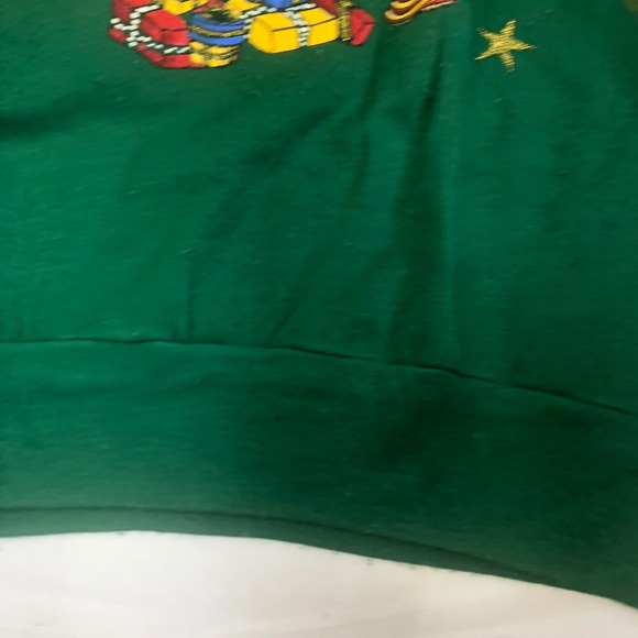 Vintage Nutcracker Christmas Sweatshirt Medium Green Holiday Caroling Bears READ - Picture 13 of 15